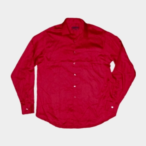 Geoffrey Beene Dark Red Button-Down Dress Shirt - Picture 2 of 5